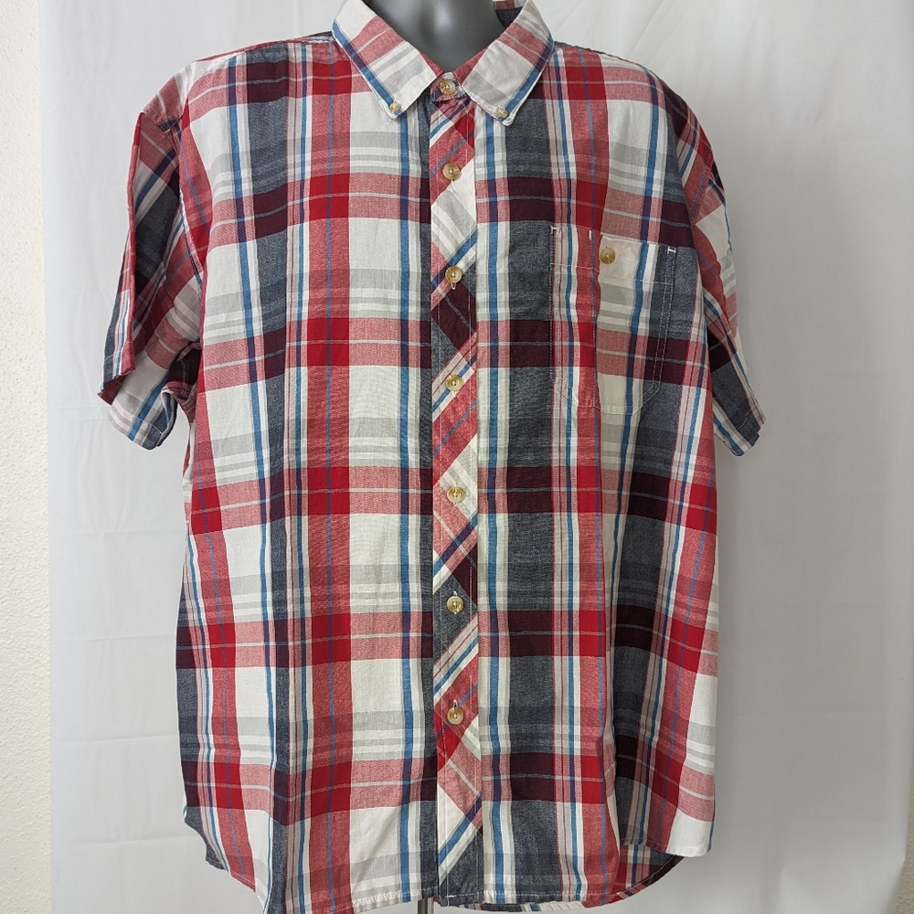 CE Schmidt Workwear men's shirt in size 3XL features a red, white, and blue